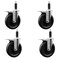 Service Caster 5'' Phenolic Swivel 1'' Expanding Stem Caster Set Total Lock Brake, 4PK SCC-EXTTL20S615-PHR-1-4 - alternate 1
